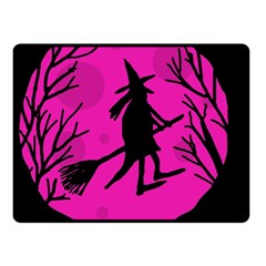 Halloween Witch - Pink Moon Fleece Blanket (small)