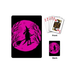 Halloween Witch - Pink Moon Playing Cards (mini) 