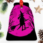 Halloween witch - pink moon Bell Ornament (2 Sides) Front