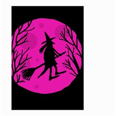 Halloween Witch - Pink Moon Small Garden Flag (two Sides)