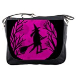 Halloween witch - pink moon Messenger Bags Front