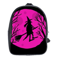 Halloween Witch - Pink Moon School Bags (xl)  by Valentinaart