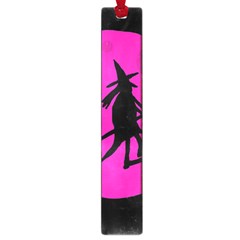 Halloween Witch - Pink Moon Large Book Marks by Valentinaart