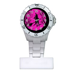 Halloween Witch - Pink Moon Plastic Nurses Watch