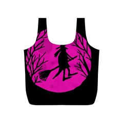 Halloween Witch - Pink Moon Full Print Recycle Bags (s)  by Valentinaart