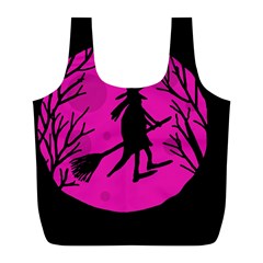 Halloween Witch - Pink Moon Full Print Recycle Bags (l) 