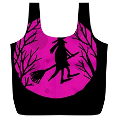 Halloween Witch - Pink Moon Full Print Recycle Bags (l)  by Valentinaart