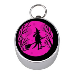 Halloween Witch - Pink Moon Mini Silver Compasses