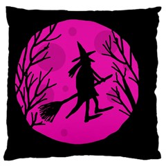 Halloween Witch - Pink Moon Standard Flano Cushion Case (one Side) by Valentinaart