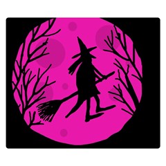 Halloween Witch - Pink Moon Double Sided Flano Blanket (small) 