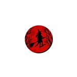 Halloween witch - red moon 1  Mini Buttons Front