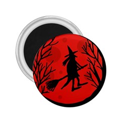 Halloween Witch - Red Moon 2 25  Magnets by Valentinaart