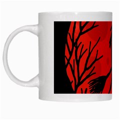 Halloween Witch - Red Moon White Mugs by Valentinaart