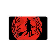 Halloween Witch - Red Moon Magnet (name Card)