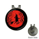 Halloween witch - red moon Hat Clips with Golf Markers Front