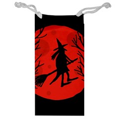 Halloween Witch - Red Moon Jewelry Bags by Valentinaart