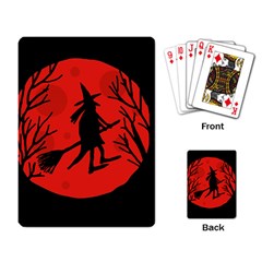 Halloween Witch - Red Moon Playing Card