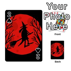 Halloween Witch - Red Moon Playing Cards 54 Designs  by Valentinaart