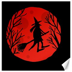 Halloween Witch - Red Moon Canvas 16  X 16   by Valentinaart