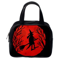 Halloween Witch - Red Moon Classic Handbags (one Side) by Valentinaart