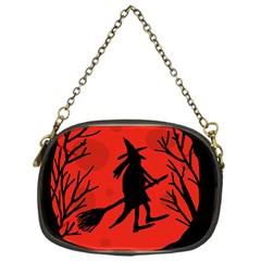 Halloween Witch - Red Moon Chain Purses (one Side)  by Valentinaart