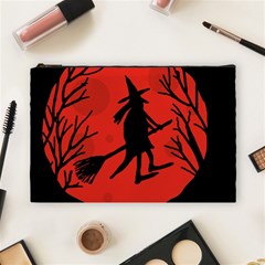 Halloween Witch - Red Moon Cosmetic Bag (large)  by Valentinaart