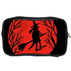 Halloween Witch - Red Moon Toiletries Bags by Valentinaart