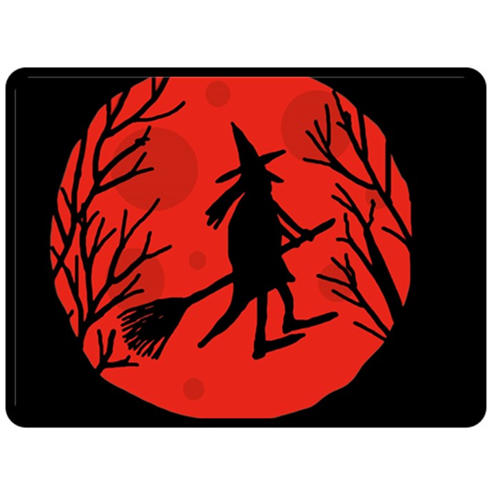 Halloween witch - red moon Fleece Blanket (Large) 