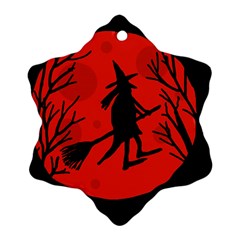 Halloween Witch - Red Moon Ornament (snowflake) 