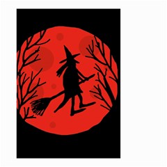 Halloween Witch - Red Moon Small Garden Flag (two Sides) by Valentinaart