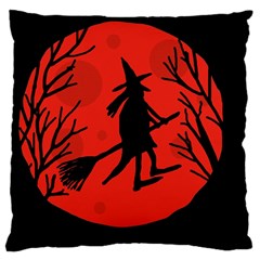 Halloween Witch - Red Moon Large Cushion Case (two Sides) by Valentinaart