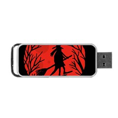 Halloween Witch - Red Moon Portable Usb Flash (two Sides) by Valentinaart