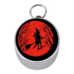 Halloween Witch - Red Moon Mini Silver Compasses