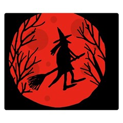 Halloween Witch - Red Moon Double Sided Flano Blanket (small)  by Valentinaart