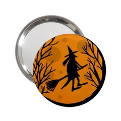 Halloween Witch - Orange Moon 2 25  Handbag Mirrors by Valentinaart