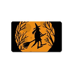 Halloween Witch - Orange Moon Magnet (name Card)