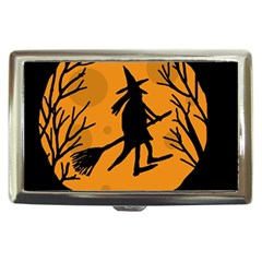 Halloween Witch - Orange Moon Cigarette Money Cases by Valentinaart