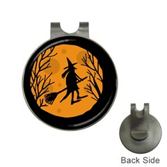 Halloween Witch - Orange Moon Hat Clips With Golf Markers