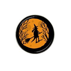 Halloween Witch - Orange Moon Hat Clip Ball Marker