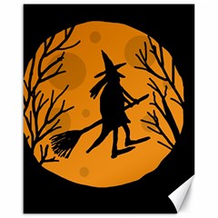 Halloween Witch - Orange Moon Canvas 16  X 20   by Valentinaart