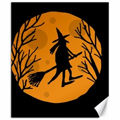 Halloween Witch - Orange Moon Canvas 20  X 24   by Valentinaart