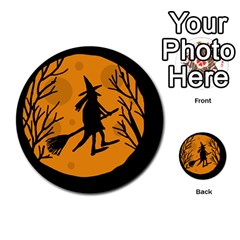 Halloween Witch - Orange Moon Multi-purpose Cards (round)  by Valentinaart