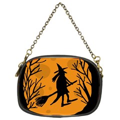 Halloween Witch - Orange Moon Chain Purses (one Side) 