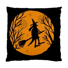 Halloween Witch - Orange Moon Standard Cushion Case (two Sides) by Valentinaart