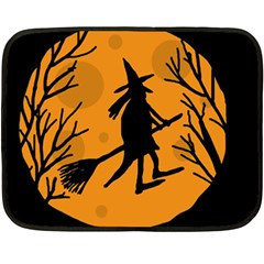 Halloween Witch - Orange Moon Fleece Blanket (mini)