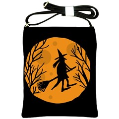 Halloween Witch - Orange Moon Shoulder Sling Bags