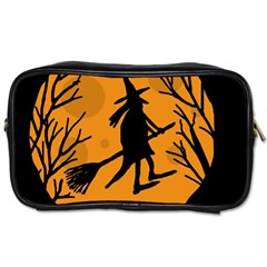 Halloween Witch - Orange Moon Toiletries Bags 2-side by Valentinaart