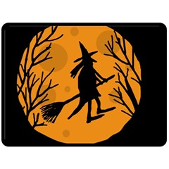 Halloween Witch - Orange Moon Fleece Blanket (large) 