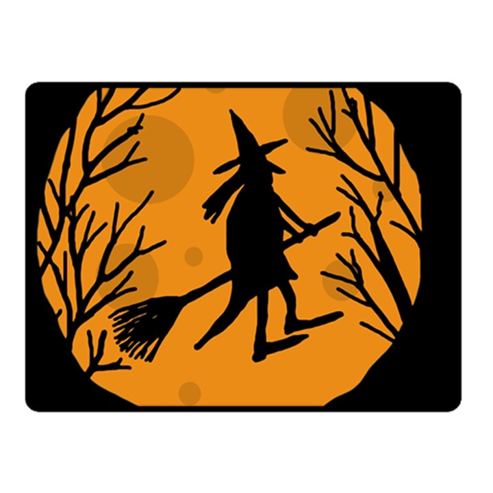 Halloween witch - orange moon Fleece Blanket (Small)