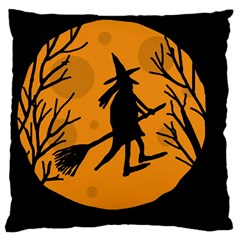 Halloween Witch - Orange Moon Large Cushion Case (one Side)